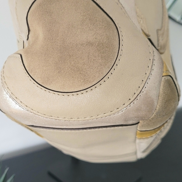 Coach Beige and Yellow Leather/Suede Tote - Picture 10 of 13